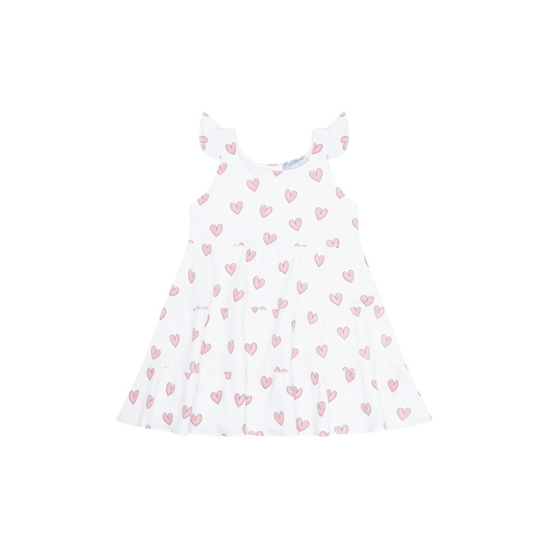 Pink Heart Print Ruffle Dress Pink 12 – 18M