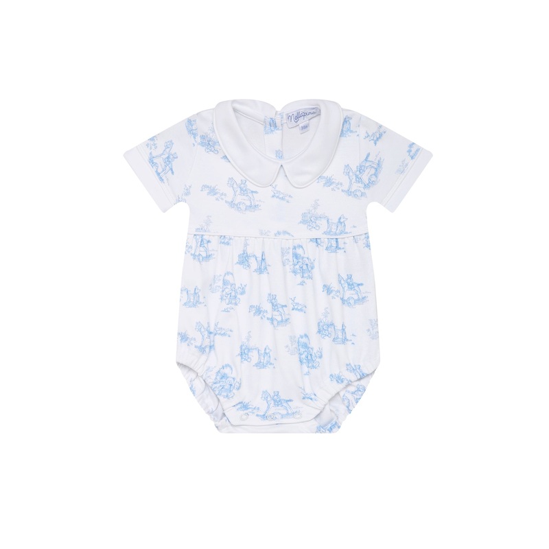 Blue Toile Baby Bubble Blue 0 – 3M