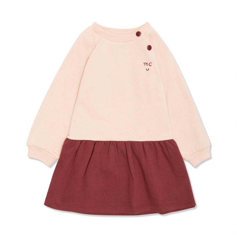 Colorblock Kid Dress Soft Pink/Granate 02Y