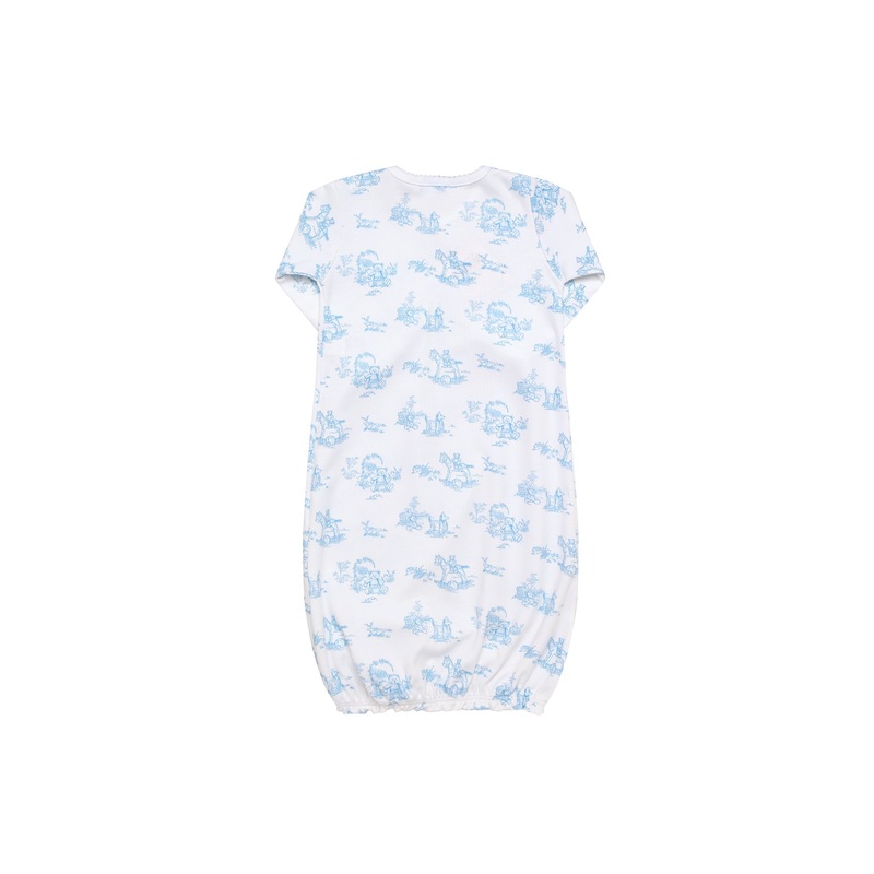 Blue Toile Baby Gown Blue 0 – 3M