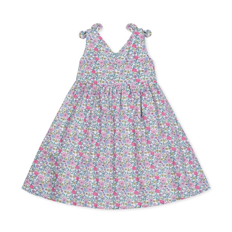 Hope and Henry – Bow Shoulder Swing Dress Flower Show Floral 2T