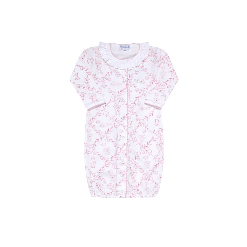 Pink Bears Trellace Baby Converter Gown Pink New Born