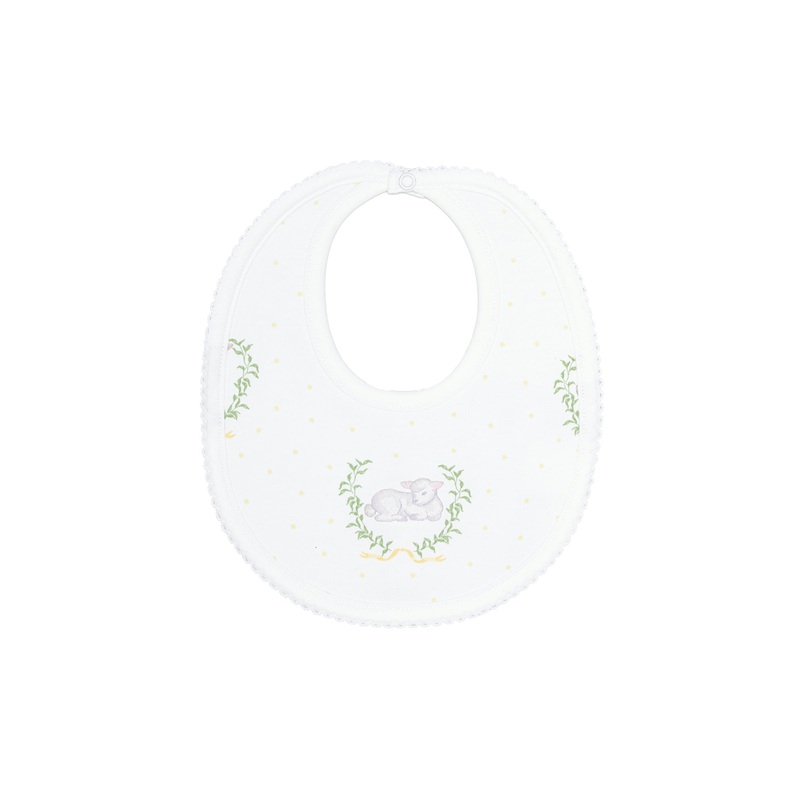 Yellow Lamb Print Bib Yellow One Size