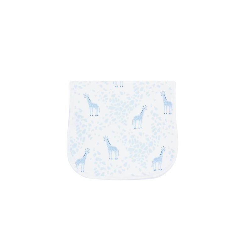 Blue Giraffe Print Burp Cloth Blue One Size