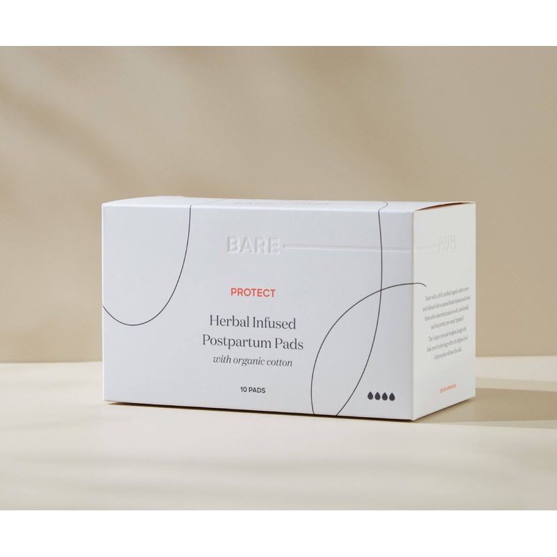 Bare Mum – Herbal Infused Postpartum Pads 10 Pack