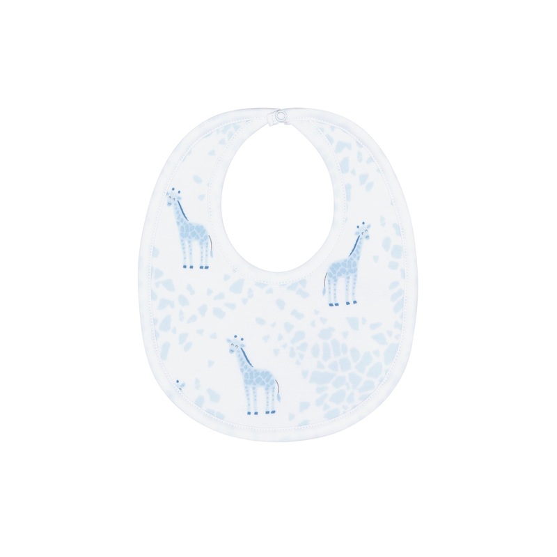 Blue Giraffe Print Bib Blue One Size