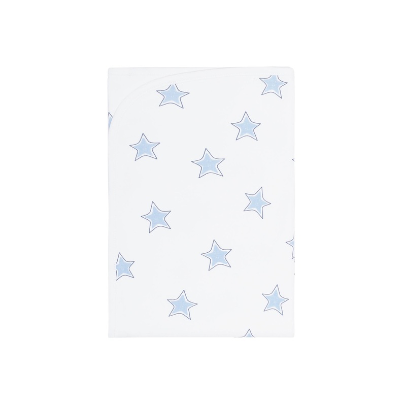 Blue Stars Print Blanket Blue One Size