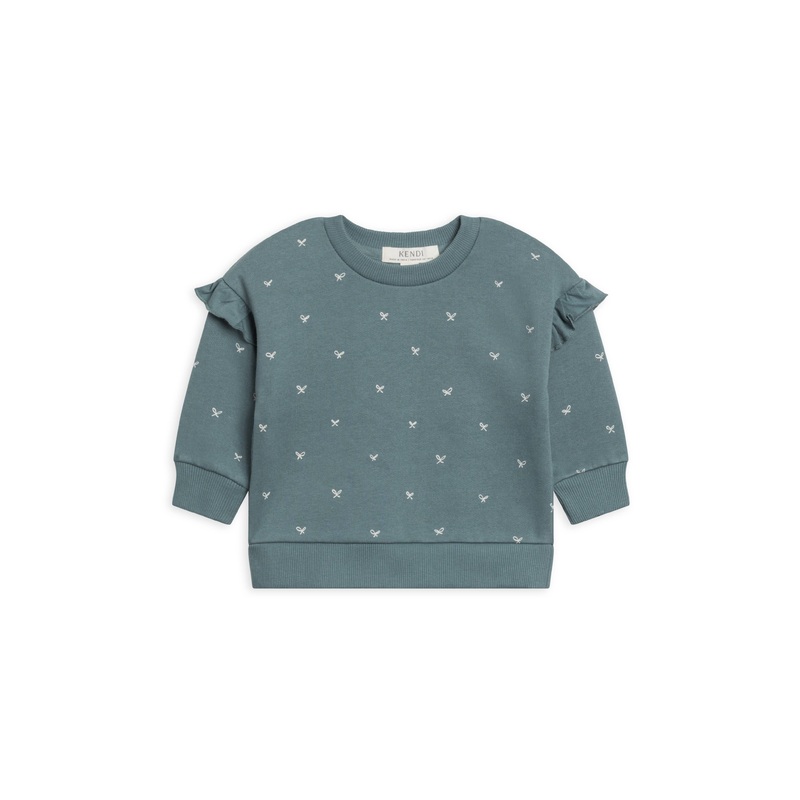 Colored Organics – Abbey Fleece Ruffle Sleeve Pullover 2T