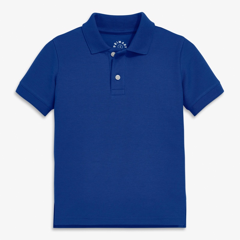 Short Sleeve Pique Polo Cobalt 8-9y