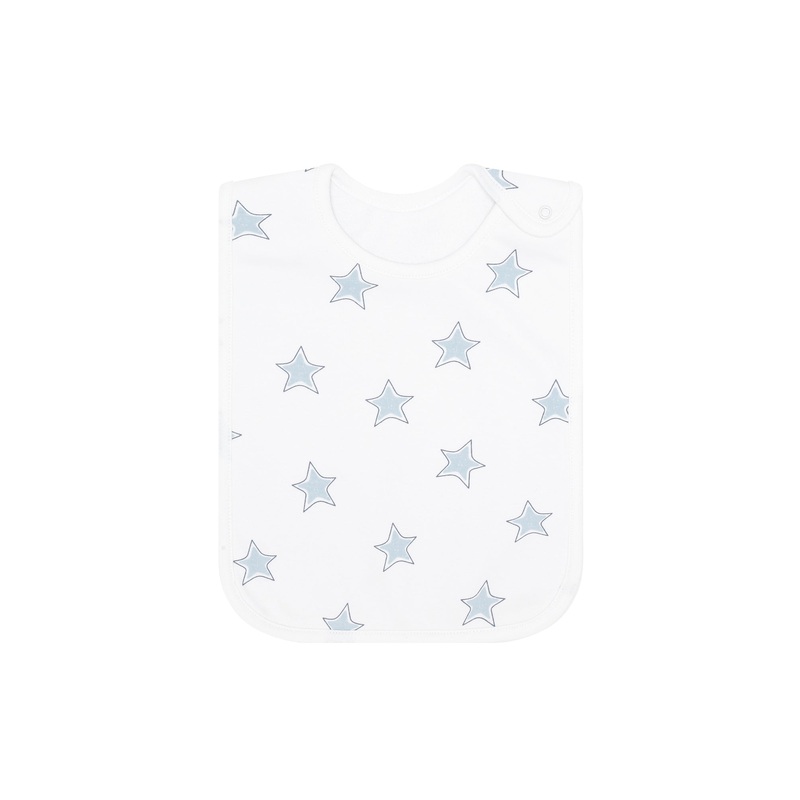 Blue Stars Print Feeding Bib Blue One Size