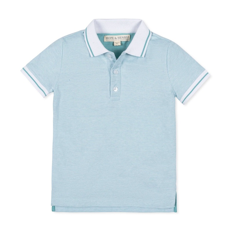 Hope and Henry – Organic Pique Polo Robin’s Egg Blue Medium