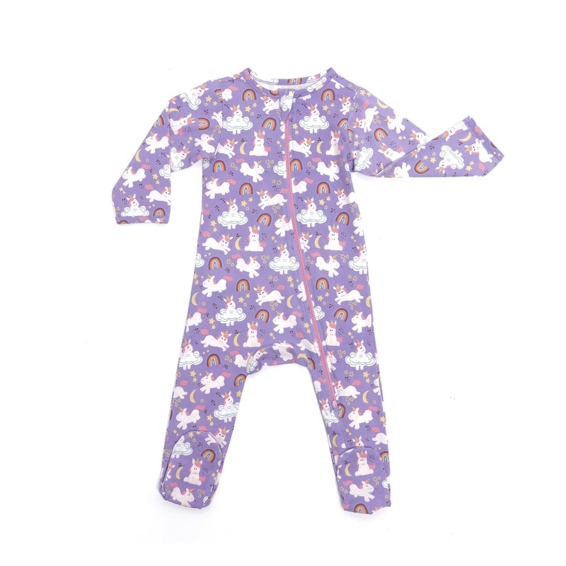 Organic Footie – Unicorns Newborn