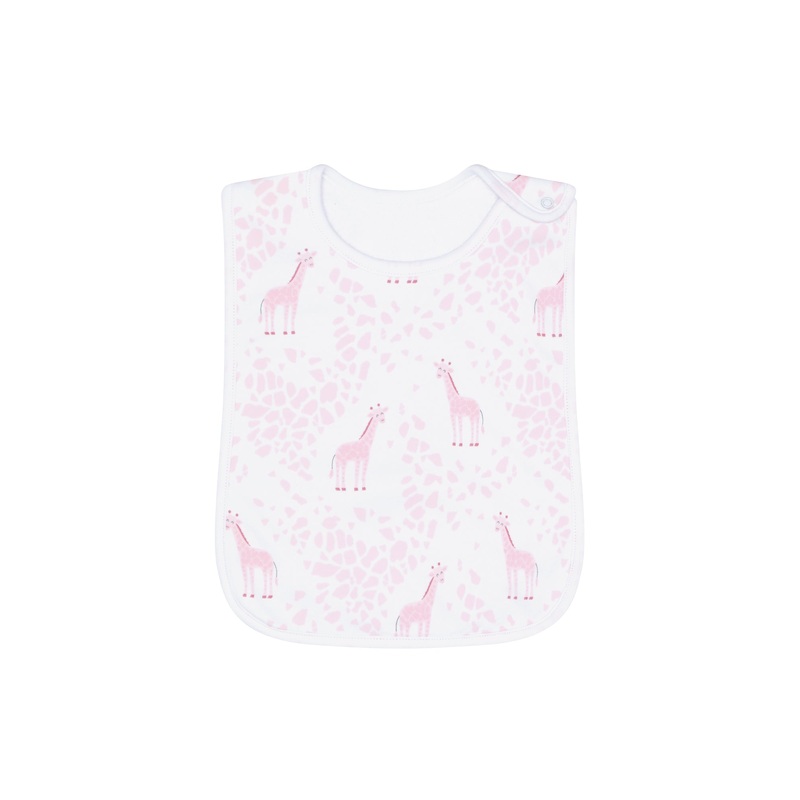 Pink Giraffe Print Feeding Bib Pink One Size