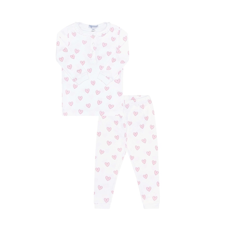 Pink Heart Print Pajama Pink 9 – 12M