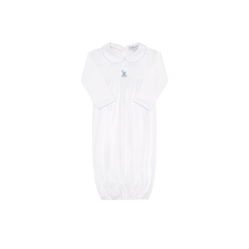 Blue Bear Embroidery Gown Blue 0 – 3M