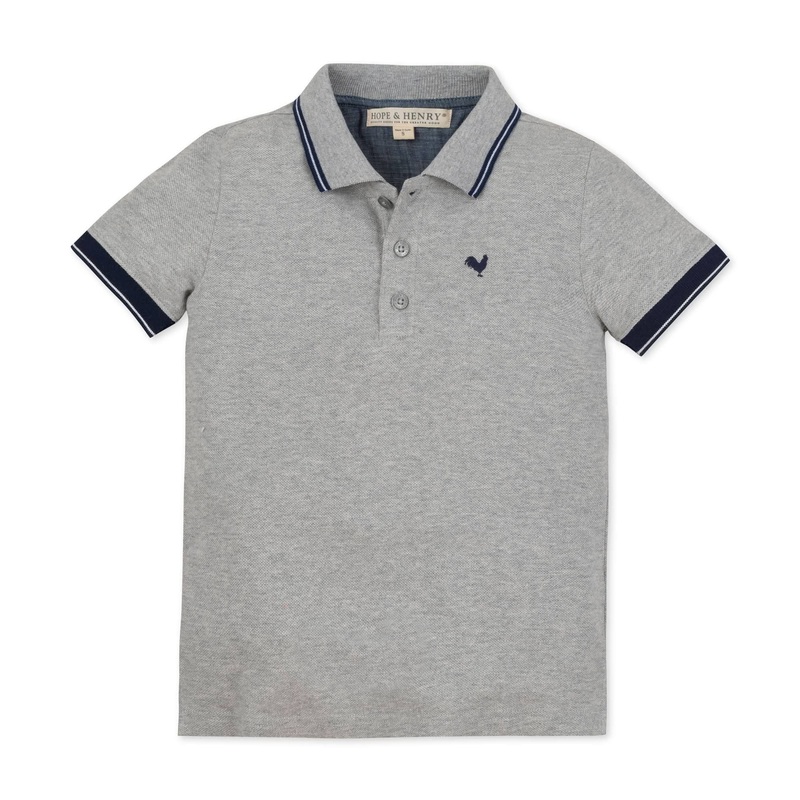 Hope and Henry – Organic Pique Polo Small Dark Gray Heather