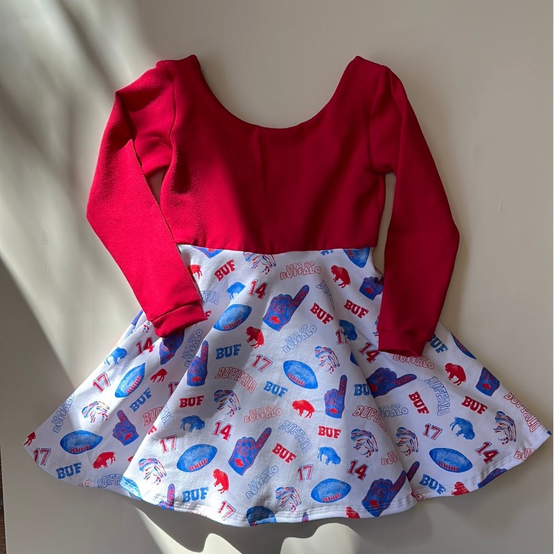 Lets Go Buffalo Twirl Dress (Red Bodice) 6-12 Months Classic Tank