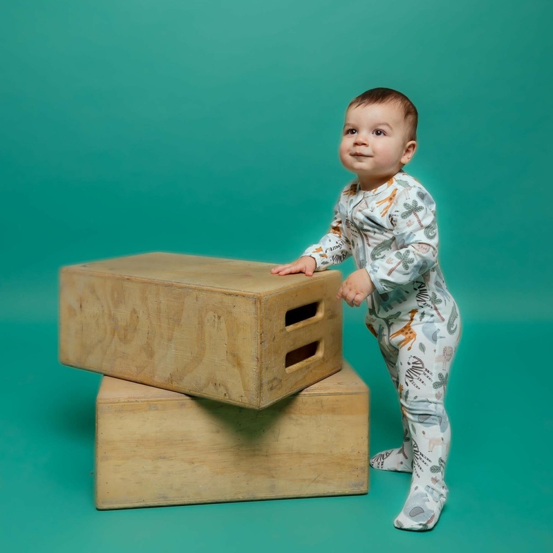 Organic Footie – Safari Animals Newborn