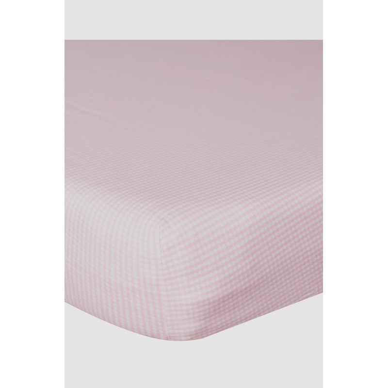 Pink Gingham Crib Sheets Pink One Size