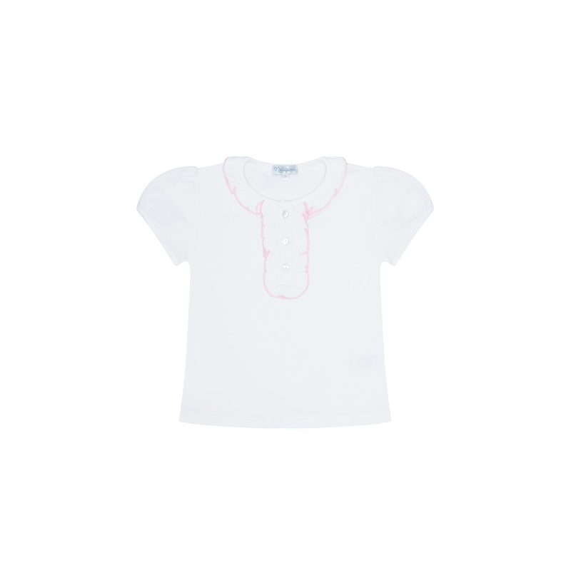 Ruffle Short Sleeve Tee Blue Size 2