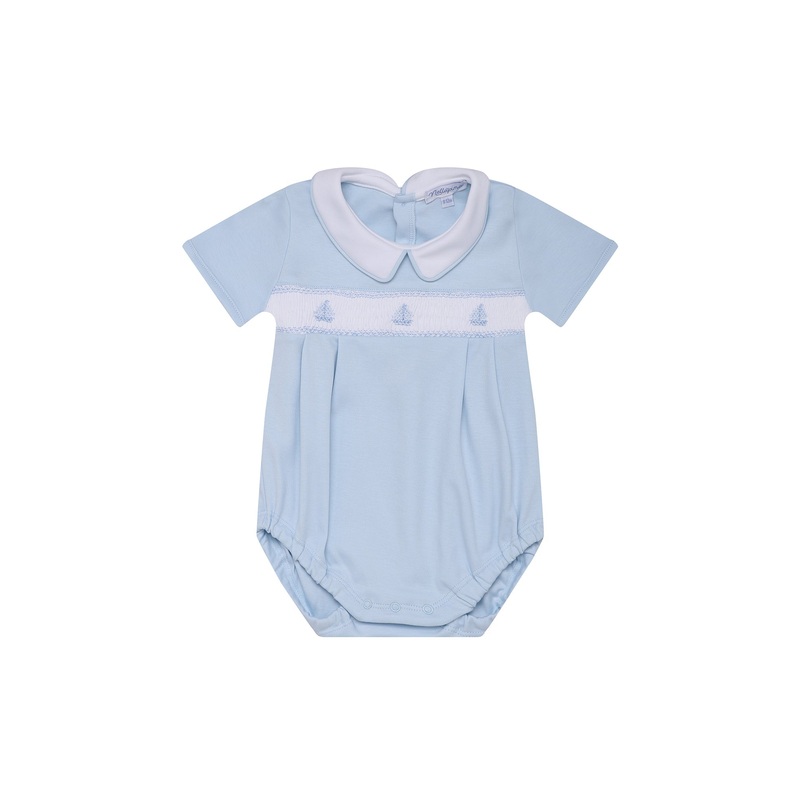 Sailboat Smocked Bubble Blue 0 – 3M