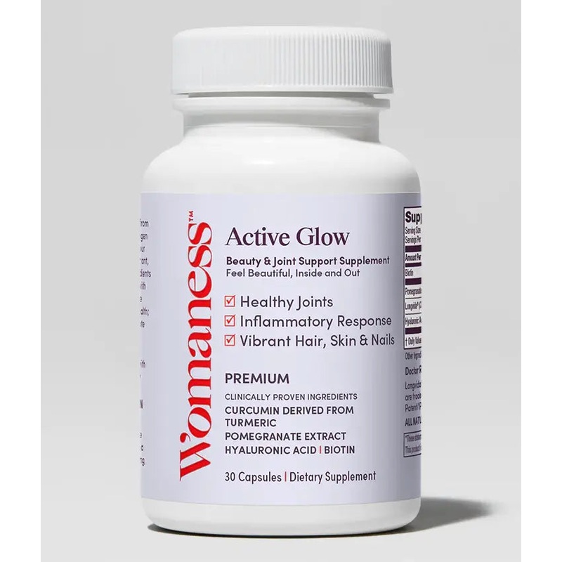 Womaness – Active Glow – Beauty & Joint Support Supplement: 30 capsules
