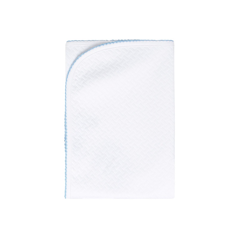 Basket Weave Baby Blanket Blue PT One Size