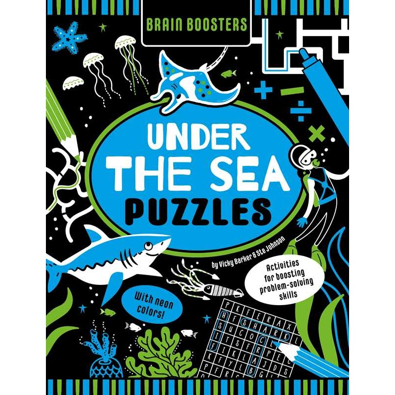 Brain Boosters Under the Sea Puzzles (with neon colors) by Vicky Barker