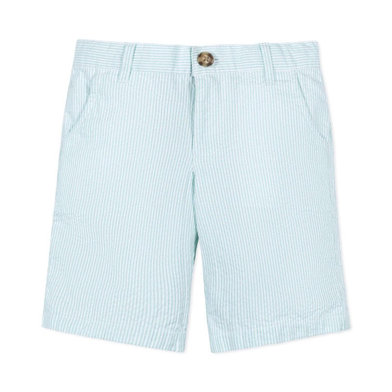 Hope and Henry – Organic Seersucker Short 6 Mint Seersucker