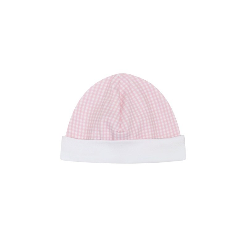 Pink Gingham Baby Hat Pink One Size