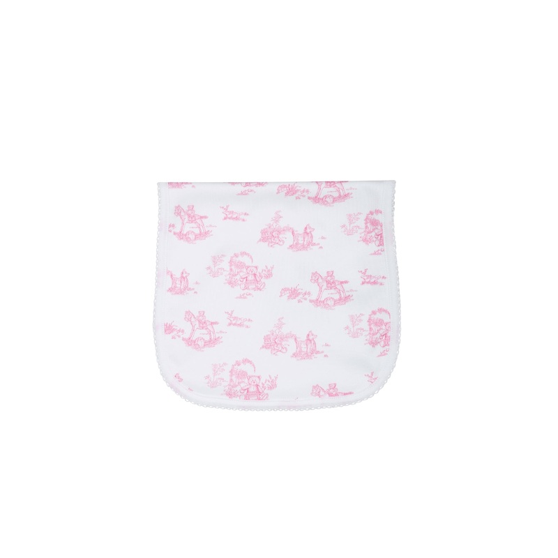 Pink Toile Burp Cloth Pink One Size