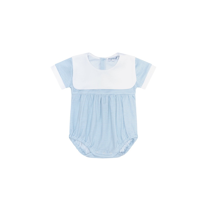 Blue Gingham Baby Bubble Blue 0 – 3M