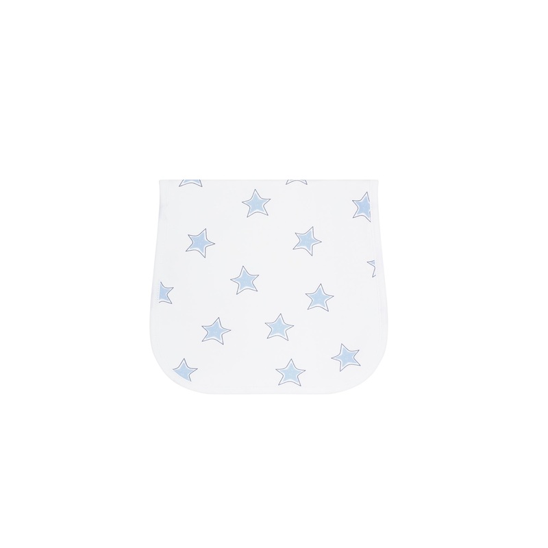 Blue Stars Print Burp Cloth Blue One Size