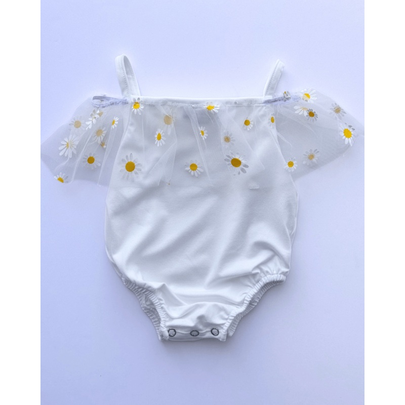 Bristol Applique Off Shoulder Leotard – Pickin’ Daisies 0-3months