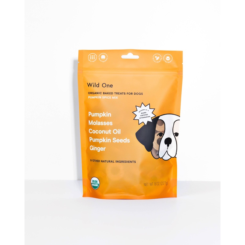 Wild One – OrganicPumpkin Spice Vegan Baked Dog Treats