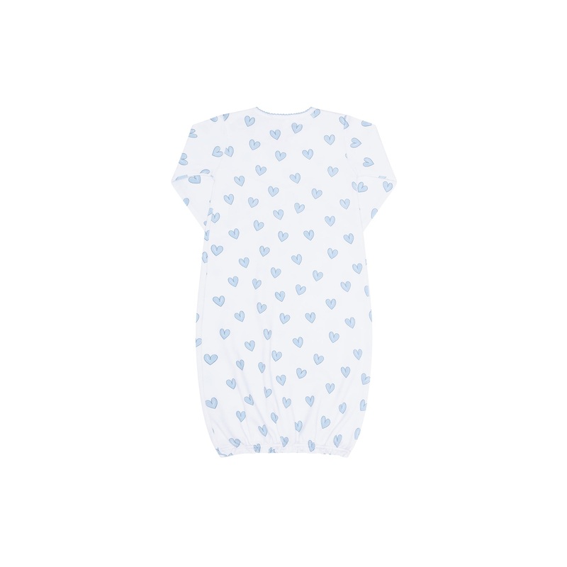 Blue Heart Print Gown Blue 0 – 3M