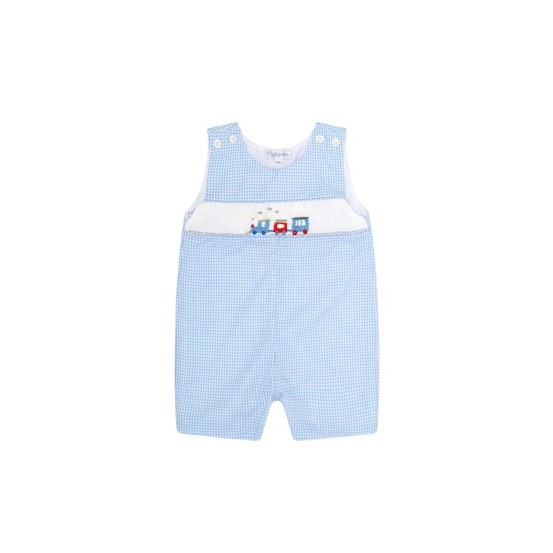 Train Smocked John John Blue 3 – 6M