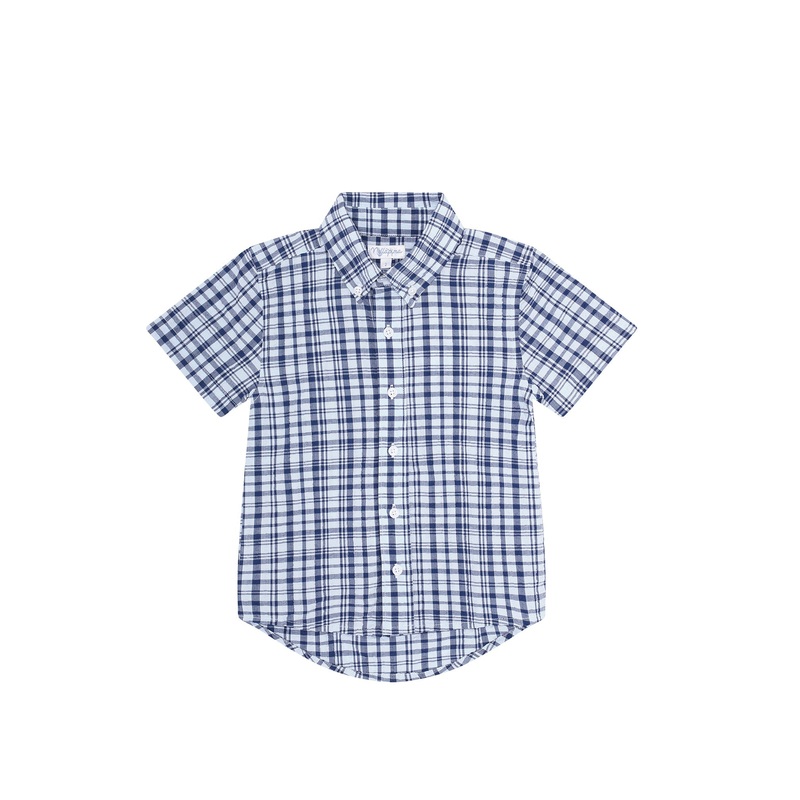 Blue Plaid Pima Cotton Shirt Blue Size 2