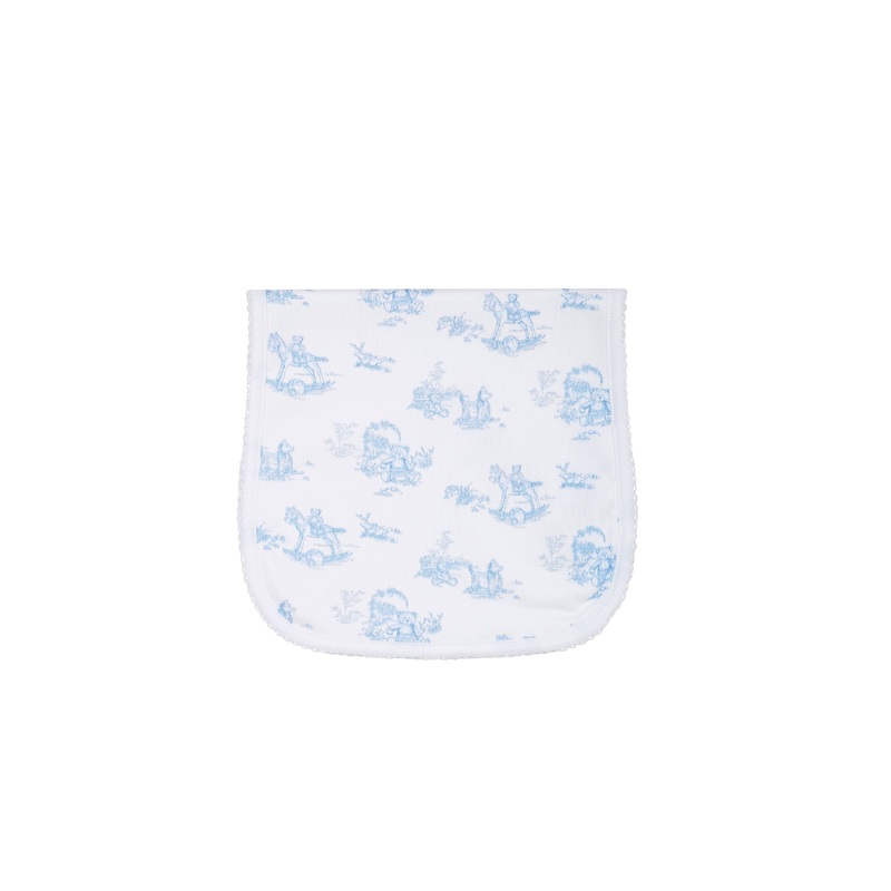 Blue Toile Burp Cloth Blue One Size