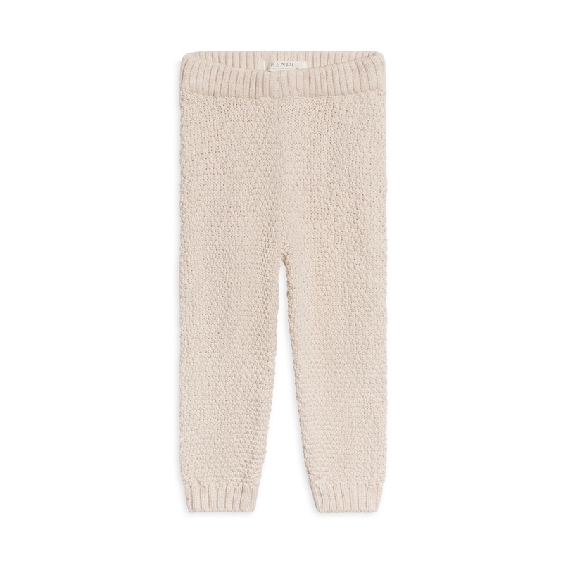 Colored Organics – Mick Seed Stitch Sweater Knit Pants Heather Oat 0-3m