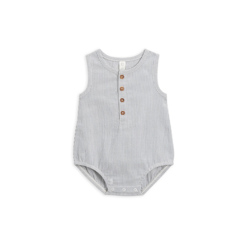 Colored Organics – Organic Baby Wren Seersucker Bubble Romper 3-6M
