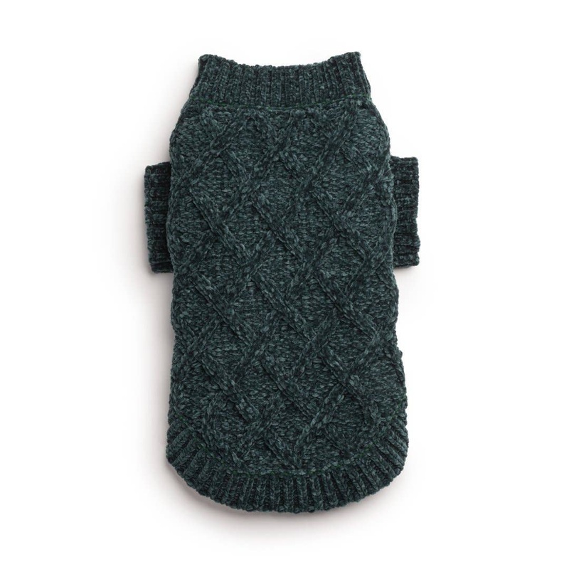 fabdog – Emerald Chenille Dog Sweater: 18″