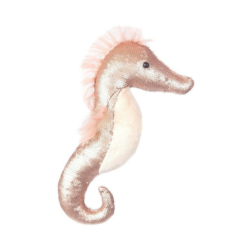 Sequin Seahorse Stuffed Toy PINK