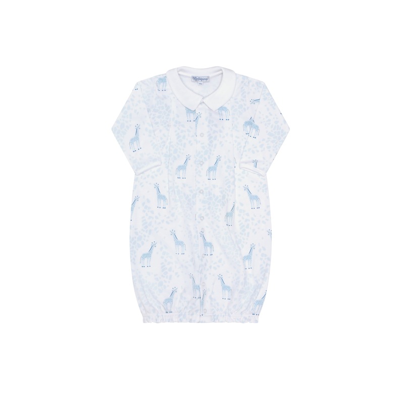 Blue Giraffe Print Converter Gown Blue New Born