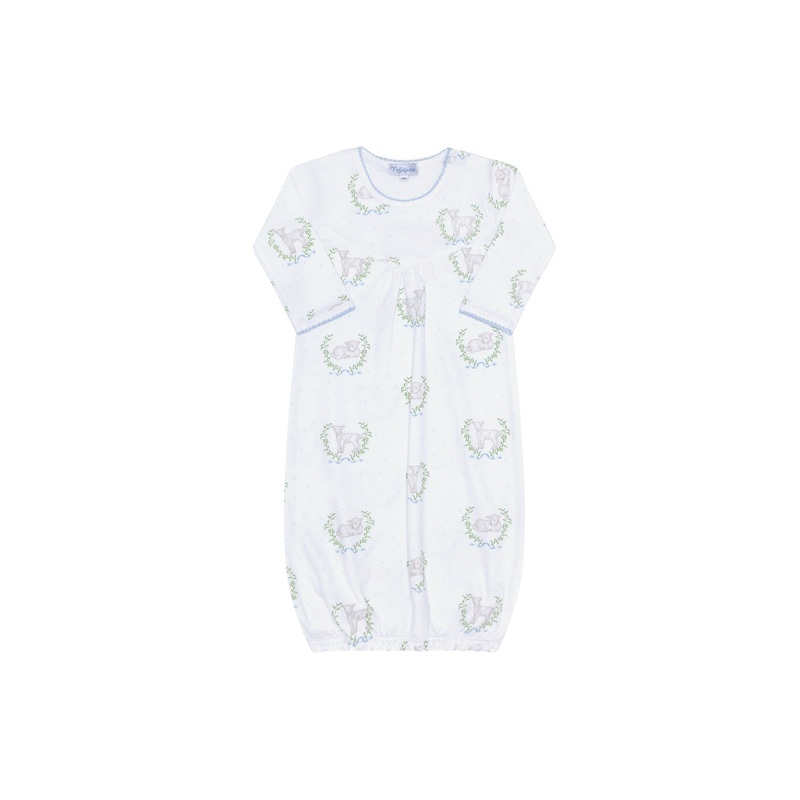 Blue Lamb Print Gown Blue 0 – 3M