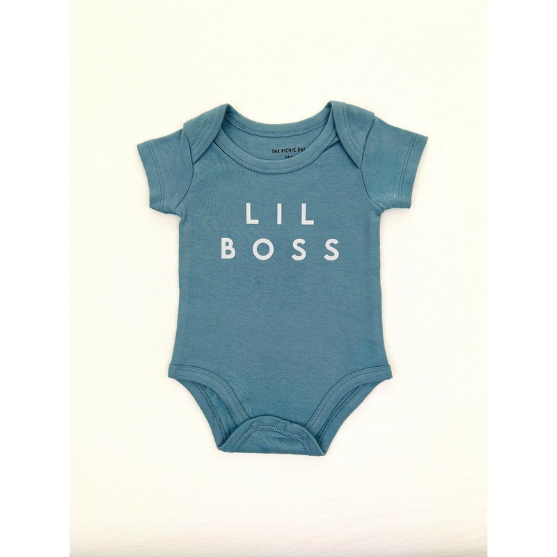 Lil Boss Organic Cotton Romper Juniper 3-6m
