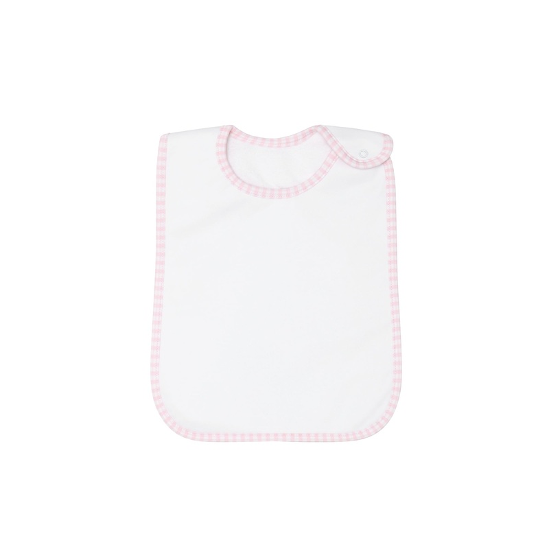 Pink Gingham Feeding Bib Pink One Size