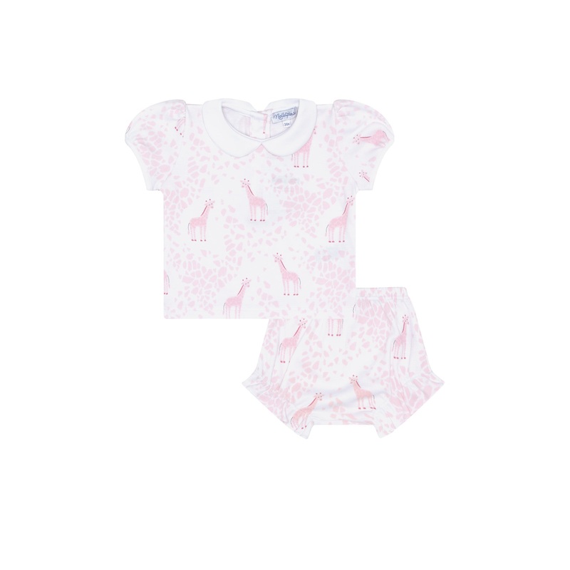 Pink Giraffe Print Diaper Cover Set Pink 0 – 3M