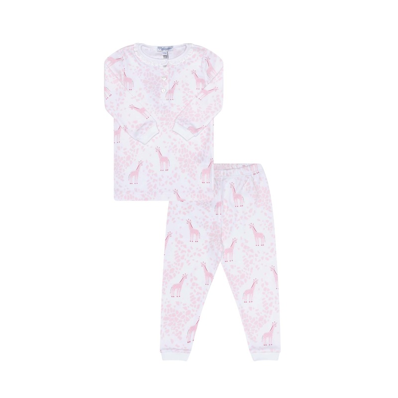 Pink Giraffe Print Pajama Pink 9 – 12M