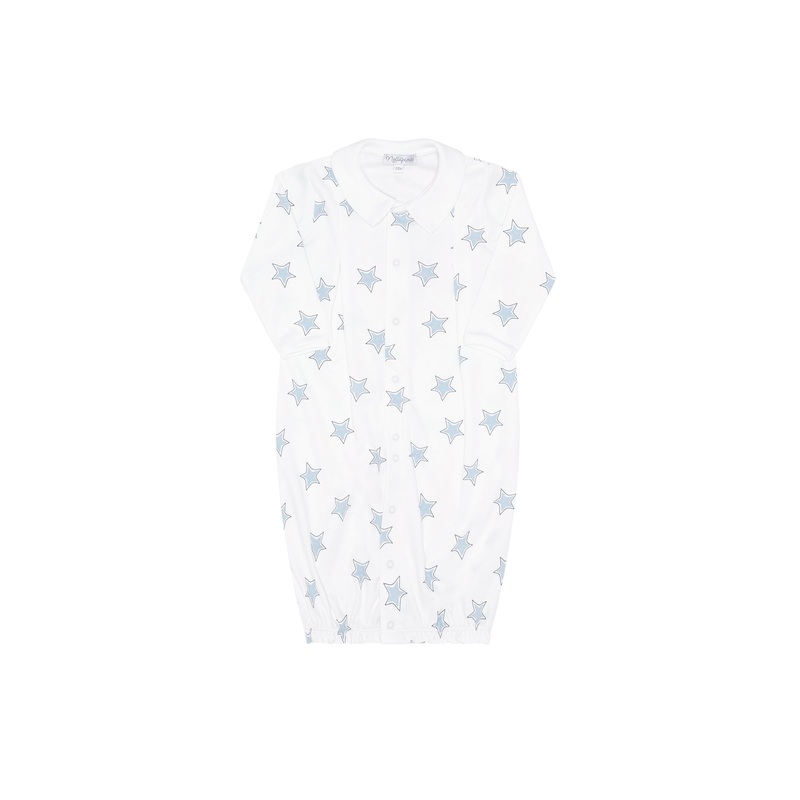 Blue Stars Print Converter Gown Blue New Born